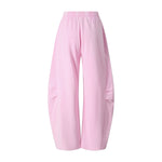 Vintage Washed Curved Panel Wide Drawstring Pants