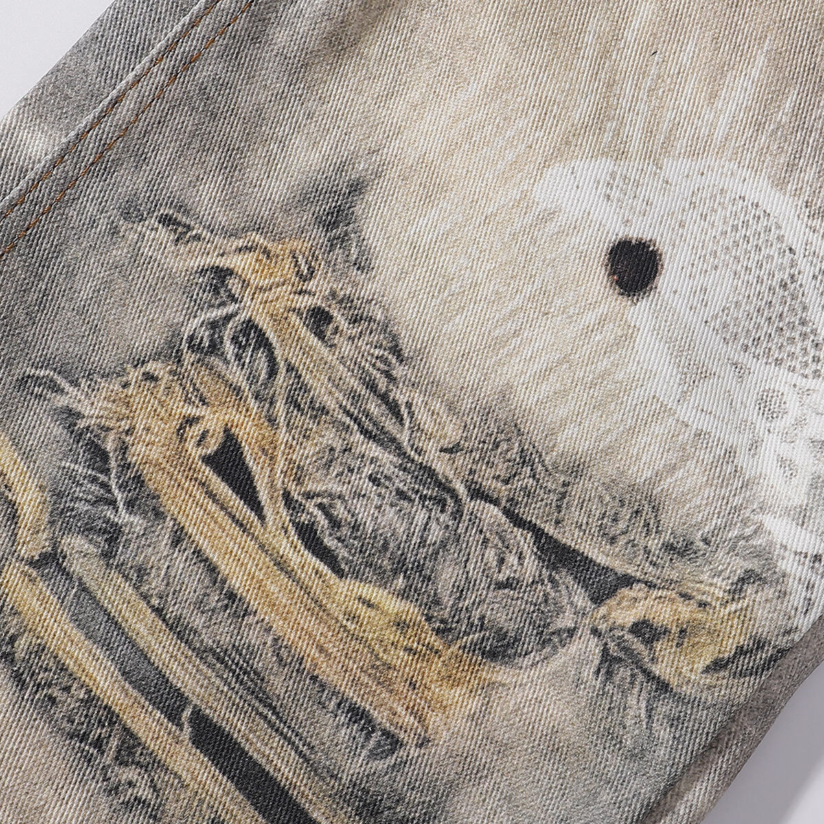 Streetwear Printed Straight Leg Jeans