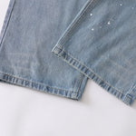 Light Blue Ripped Wide-Leg Jeans