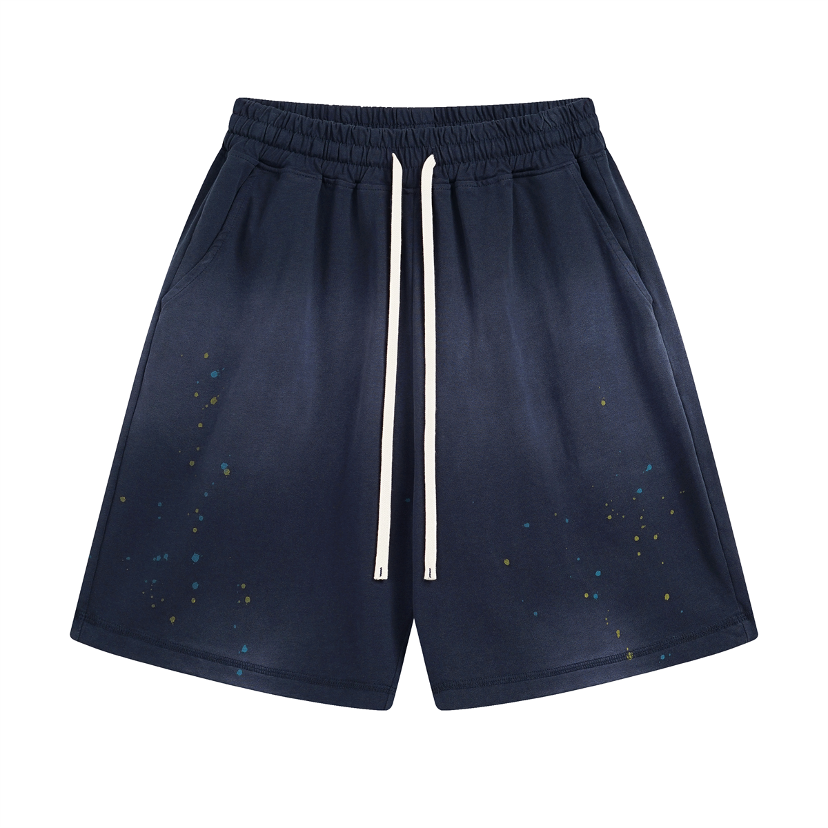 Paint-Splatter Cotton Sweat Shorts