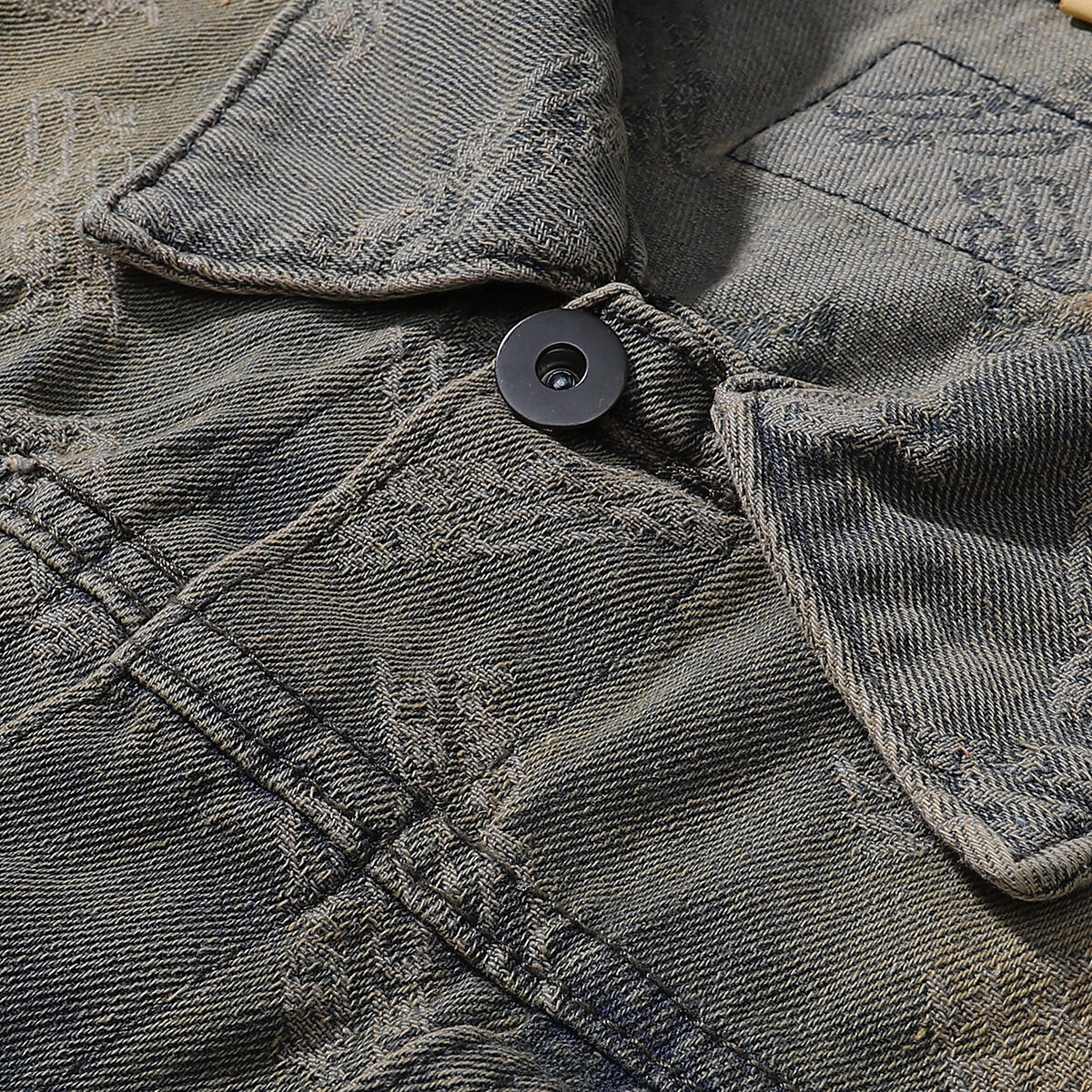 Relaxed Jacquard Denim Trucker Jacket