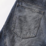 Faded Wash Panel Stitching Barrel-Leg Jeans