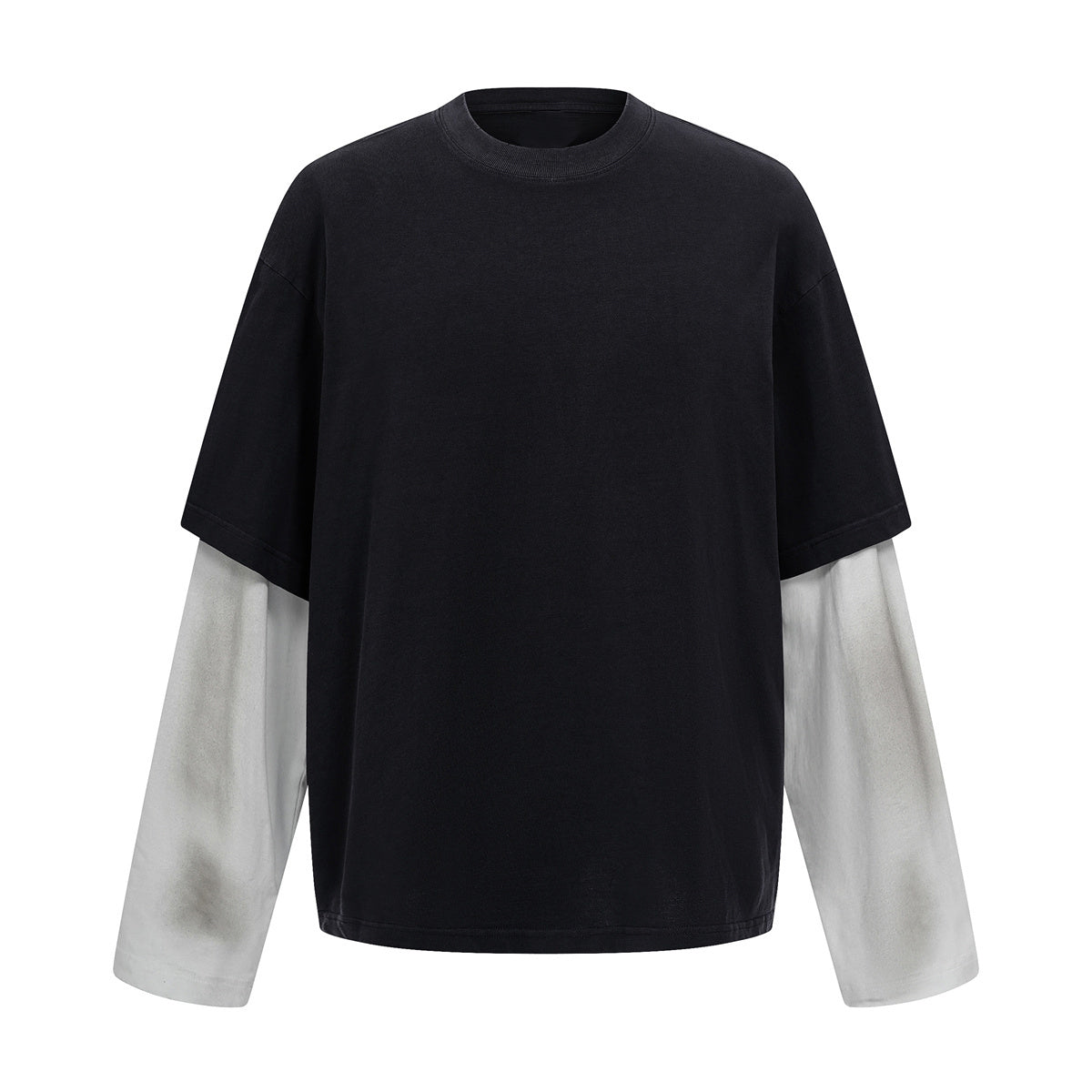 Washed Colorblock Contrast Sleeve Tee