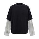 Washed Colorblock Contrast Sleeve Tee