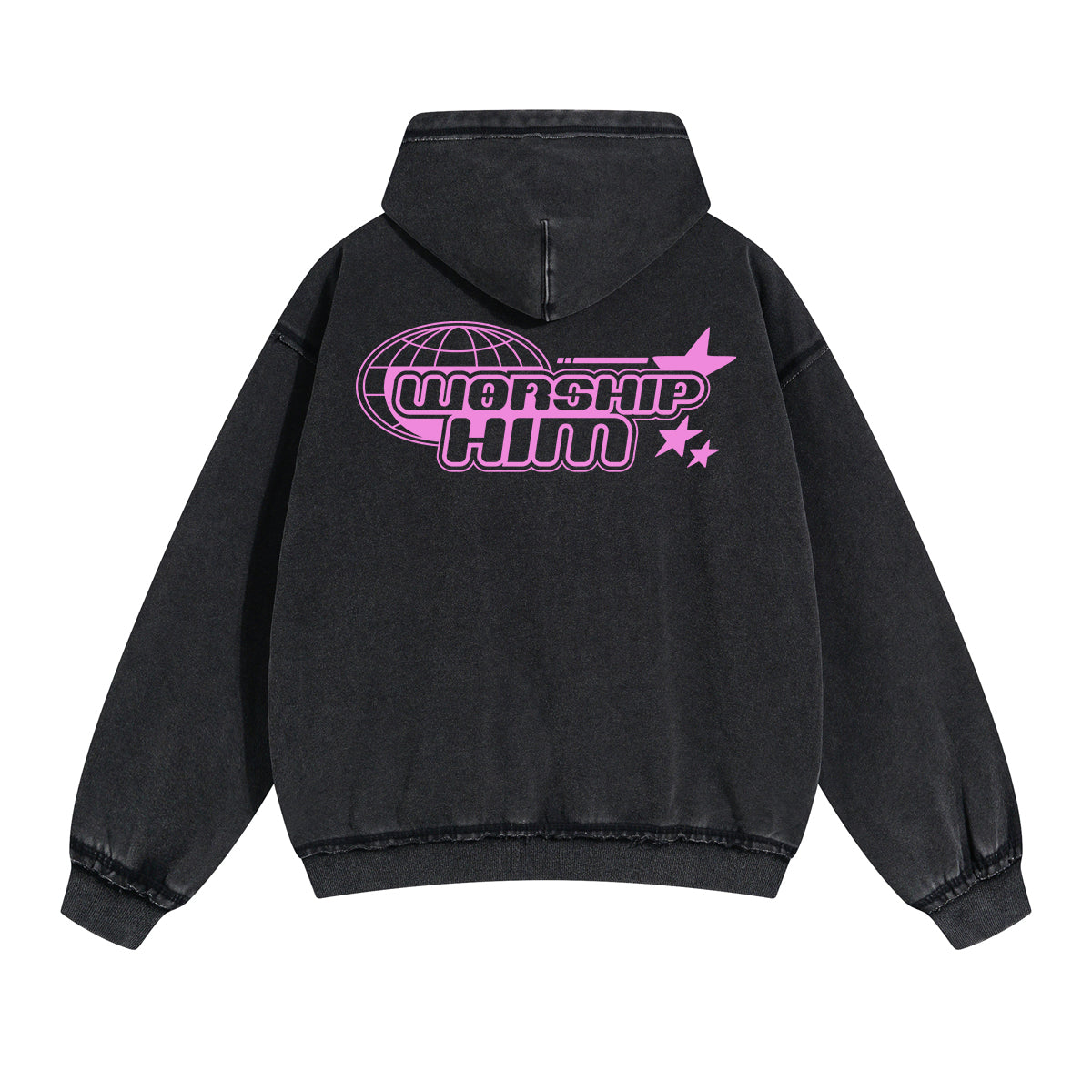 Worship Him Christian Y2k Double Slider Zip Hoodie-INNBLAC Fashion Apparel