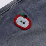 Embroidered Patch Denim Cargo Jeans with Striped Detail