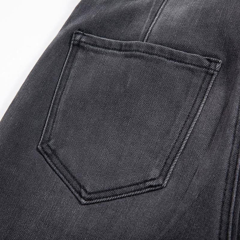 Pearl-Frog Embroidered Wide-Leg Jeans