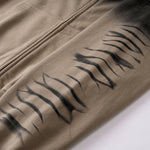 Tiger Stripes Gradient Color Zip Up Hoodie