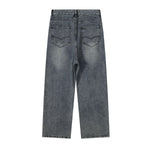 Vintage Wash Wide Leg Denim Jeans