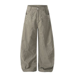 Square Stud Detail Wide Leg Pants