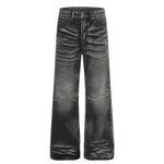 American High-Street Black Washed Flared Jeans