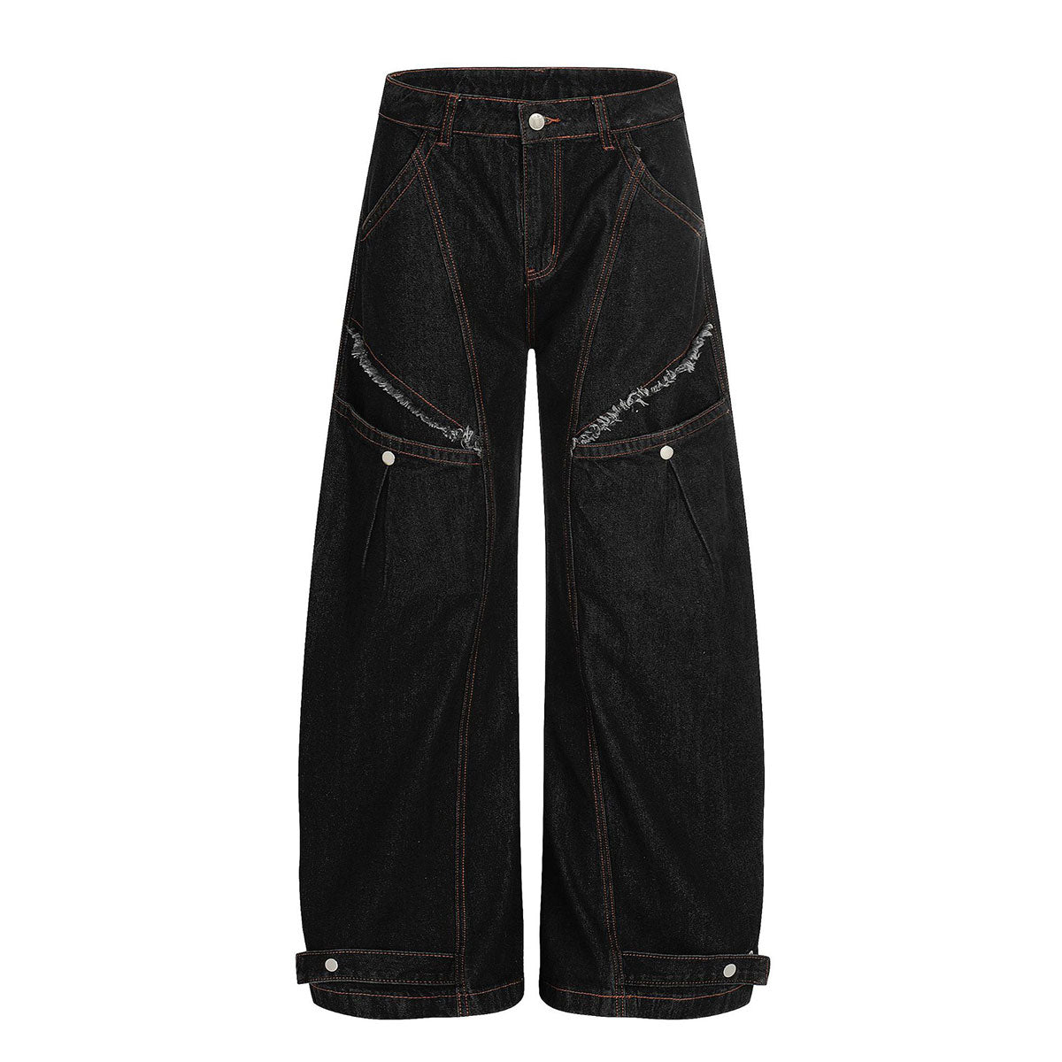 Structured Wide Leg Heavy Stitch Denim