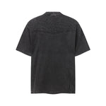 Vintage Washed Short Sleeve Textured Panel Design Tee