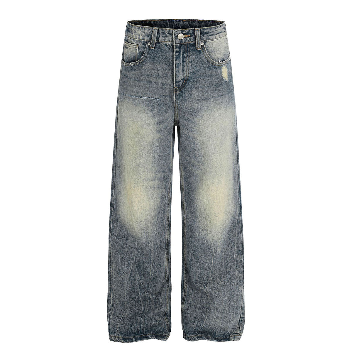 Distressed High Waist Wide Leg Jeans