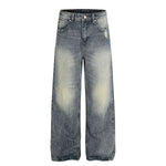 Distressed High Waist Wide Leg Jeans