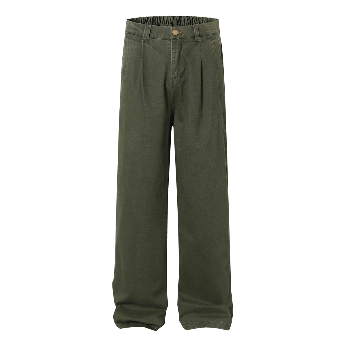 Cargo Style Casual Washed Green Straight Leg Pants