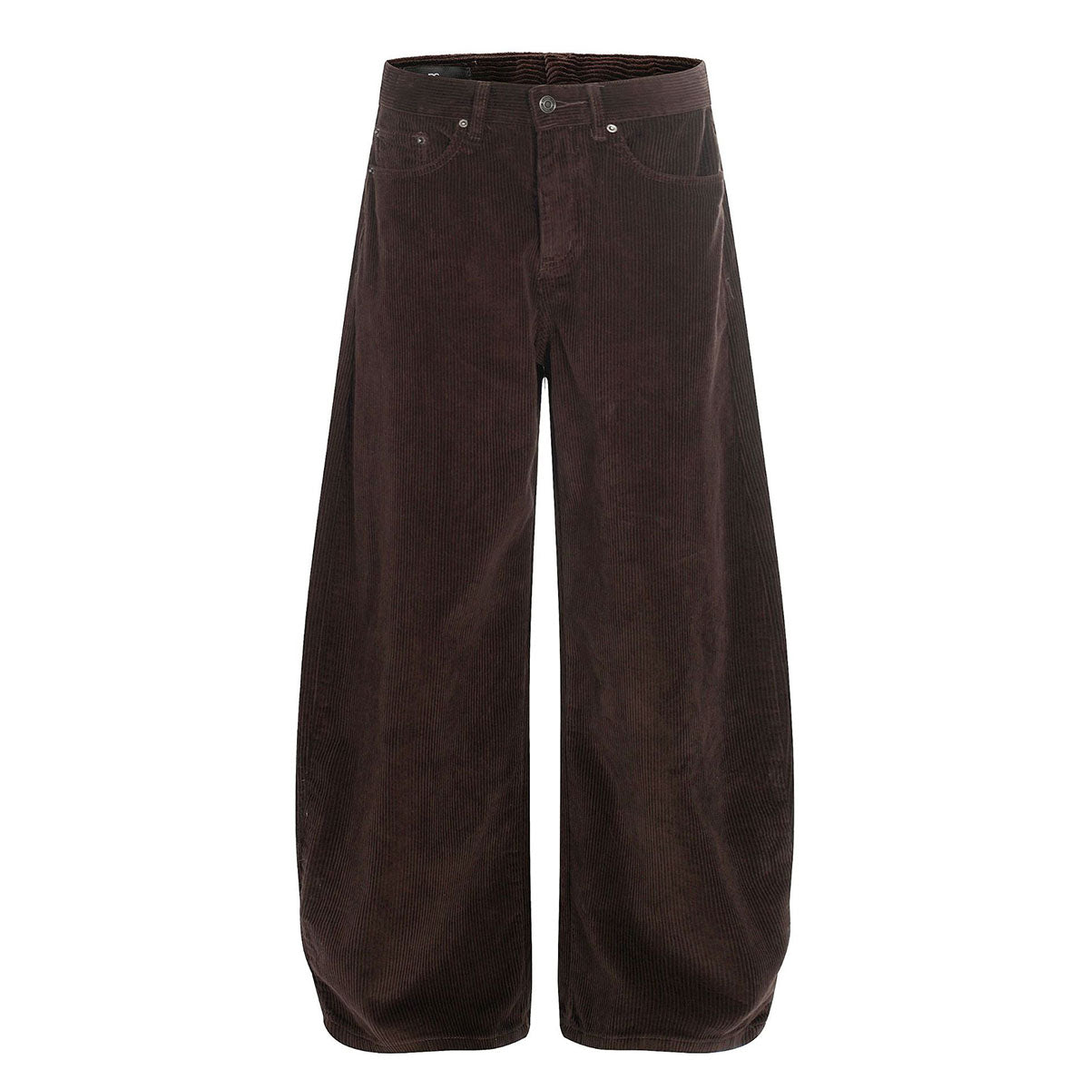 Dark Brown Wide Leg Relaxed Corduroy Pants