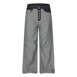 Vintage-Inspired High-End Button Wide-Leg Denim Pants