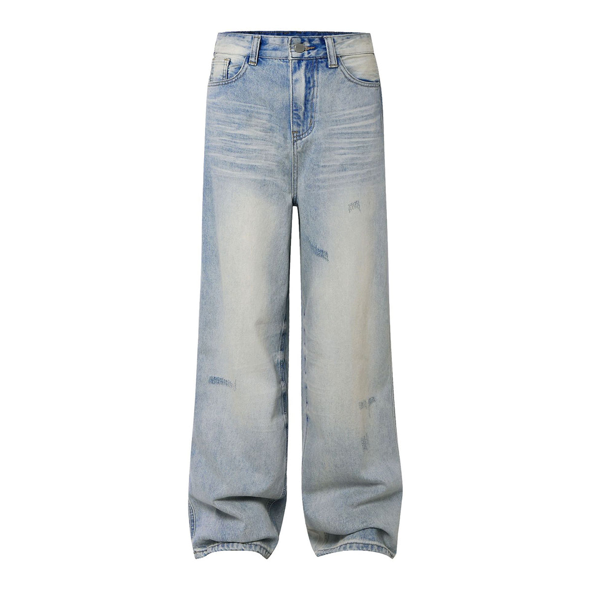 Blue Distressed Loose Fit High Street Vintage Jeans