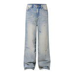 Blue Distressed Loose Fit High Street Vintage Jeans