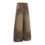 Reinforced Stitching Brown Vintage Wide Leg Painter Pants