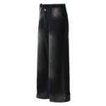 Black Wash Leopard-Print Wide-Leg Jeans