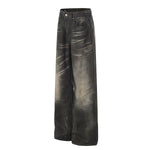 Premium High Street Washed Whisker Loose Straight Jeans