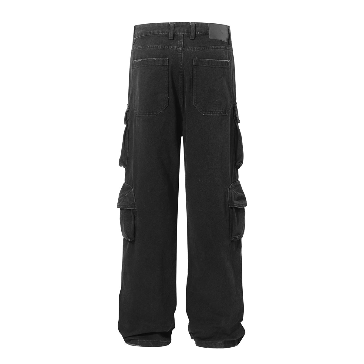 Black Multi Pocket Streetwear Utility Cargo Pants
