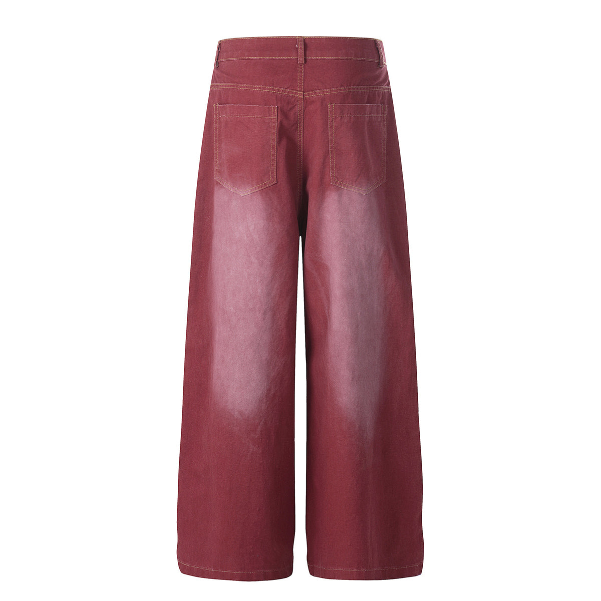 Rhinestone Star Print Vintage Washed Wide Leg Pants