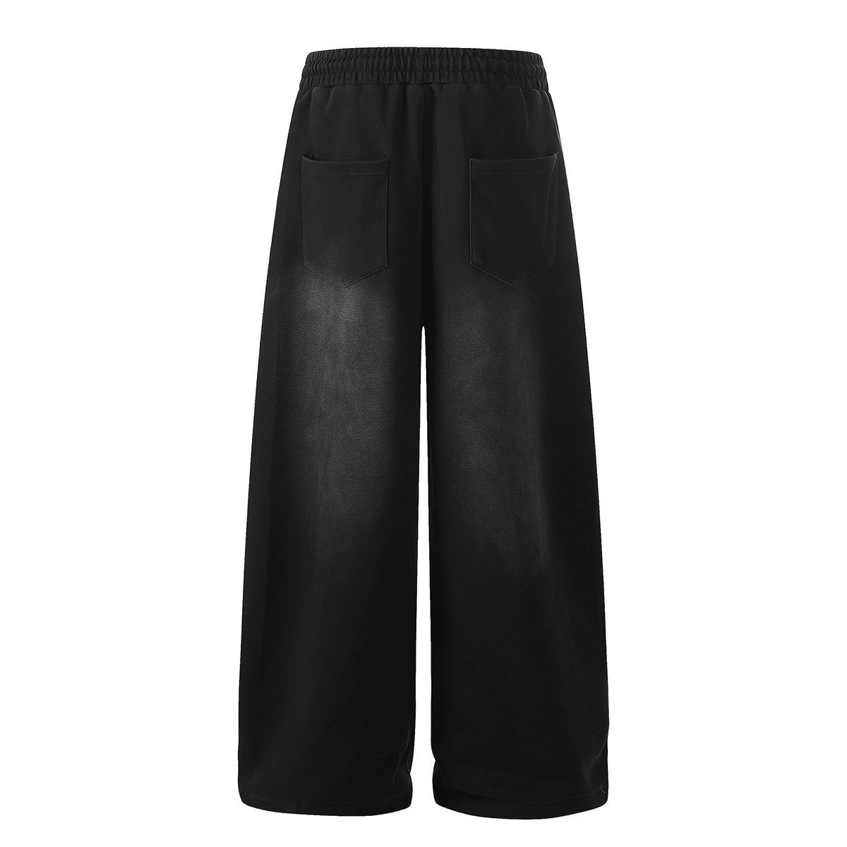 Studded 67 Print Black Wide Leg Sweatpants