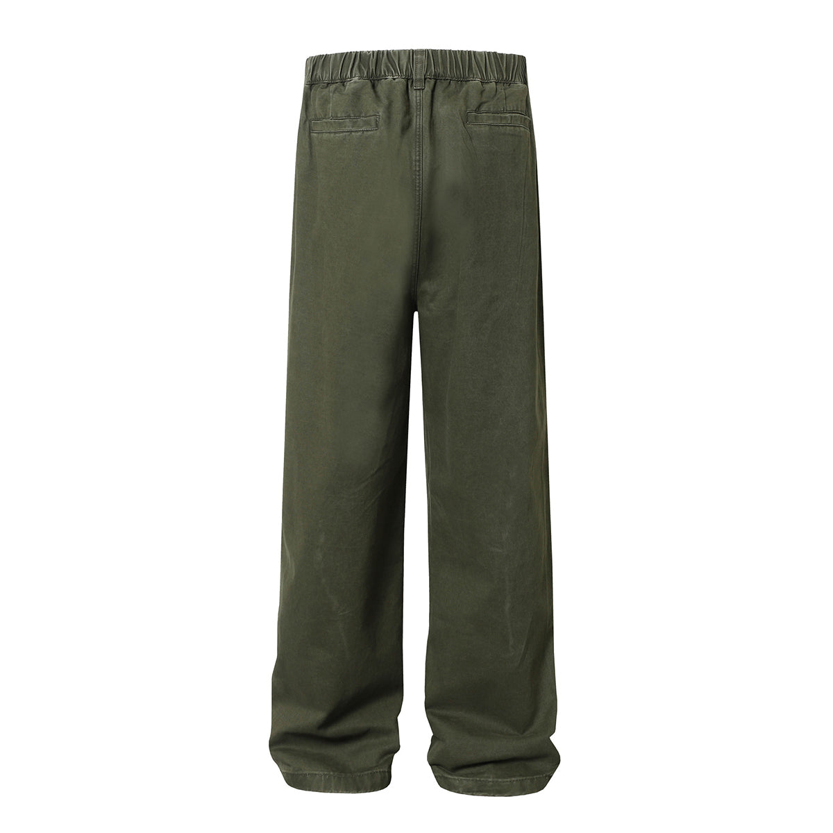 Cargo Style Casual Washed Green Straight Leg Pants