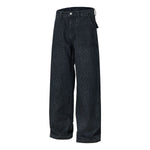 Vintage Washed Leopard Print Relaxed Wide Jeans