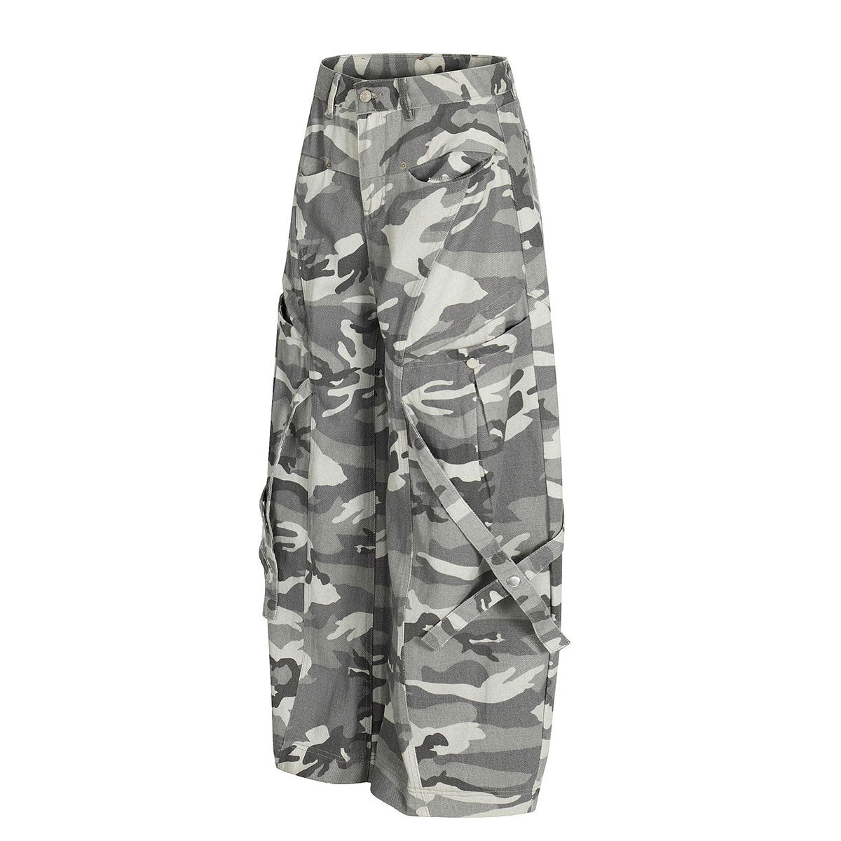 Utility Camouflage Cargo Wide Leg Pants