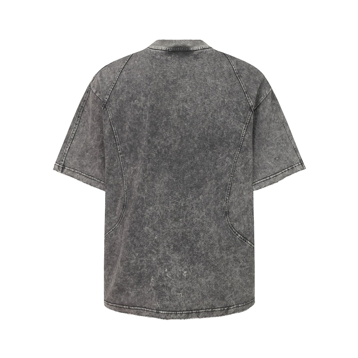 Structural Panels Sleeve Zipper Vintage Washed Short Sleeve Tee