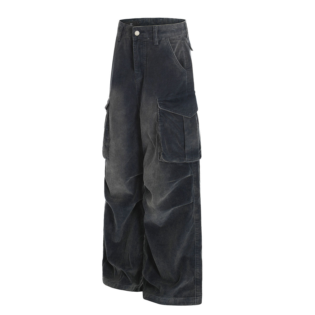 High Waisted Wide Leg Corduroy Cargo Pants