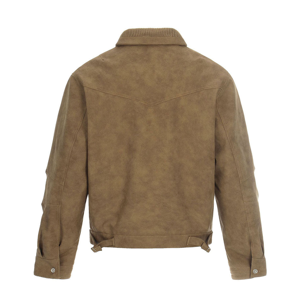 Suede Boxy Fit Padded Jacket Trimmed