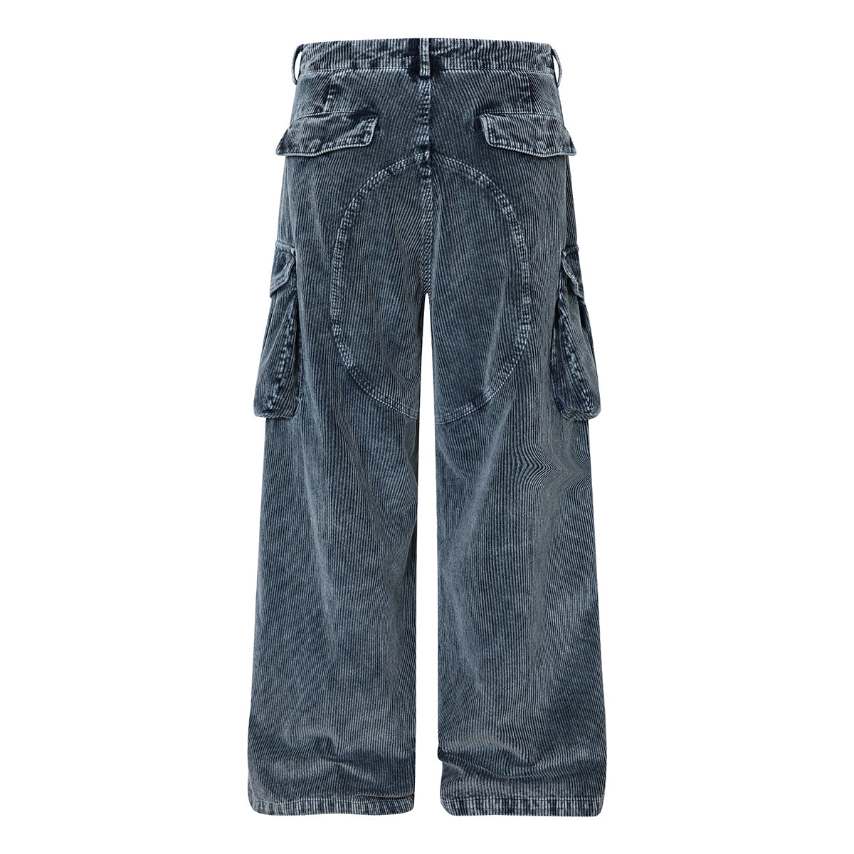 Washed Corduroy Deconstructed Relaxed Cargo Pants
