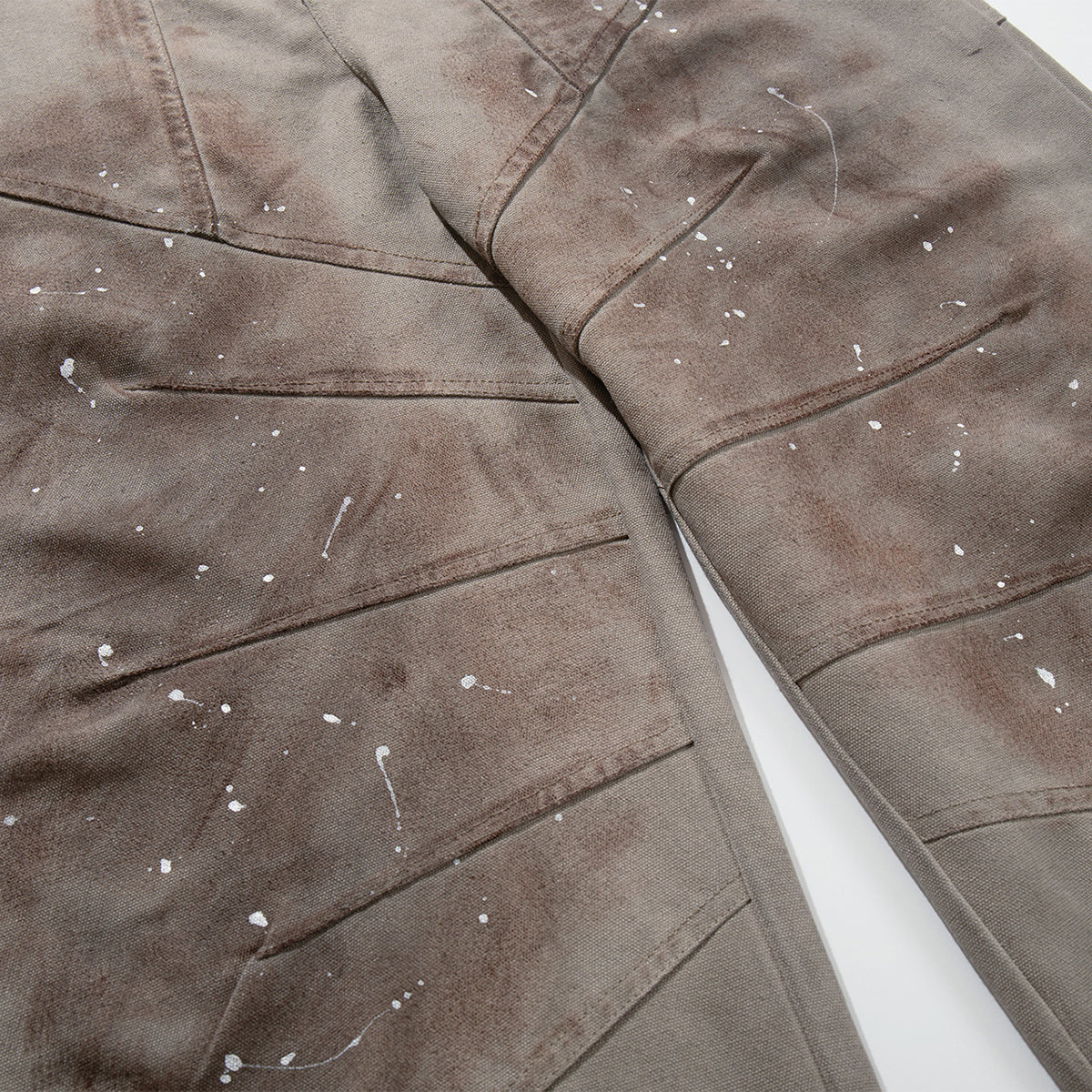 Paint Splatter Detail Wide Leg Jeans Geometric Stitching