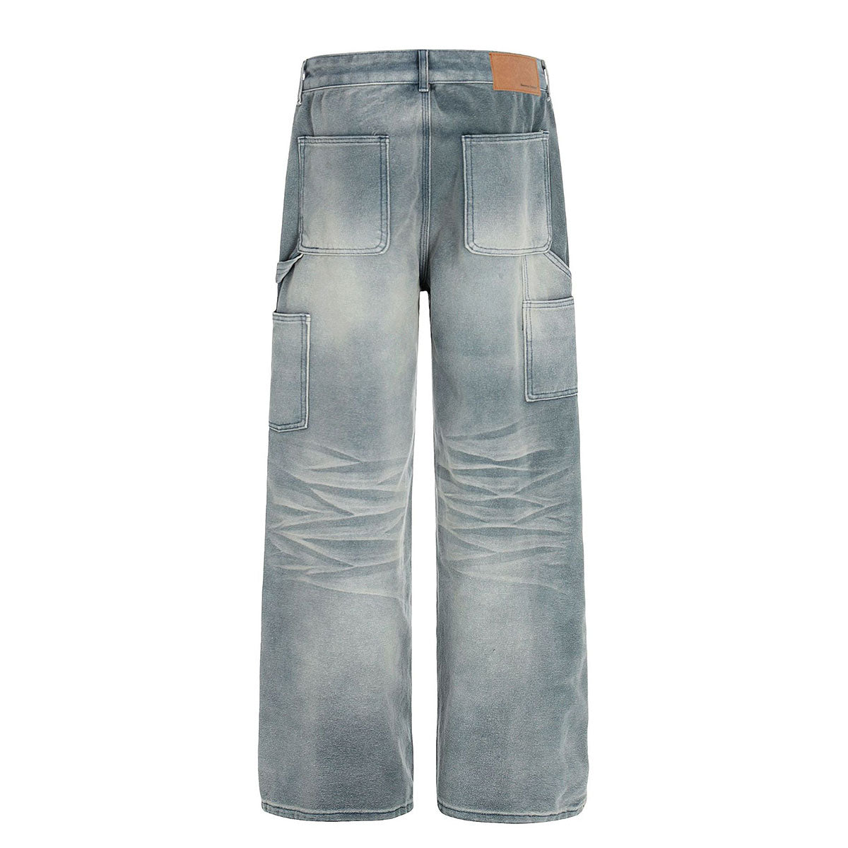 Light Blue Vintage Washed Wide Leg Jeans