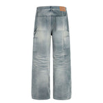 Light Blue Vintage Washed Wide Leg Jeans