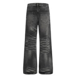 American High-Street Black Washed Flared Jeans