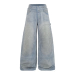 Distressed Detailing Vintage Wide Leg Painter Pants