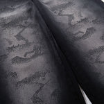Black Wide Leg Jeans Snake Print Faded Detailing