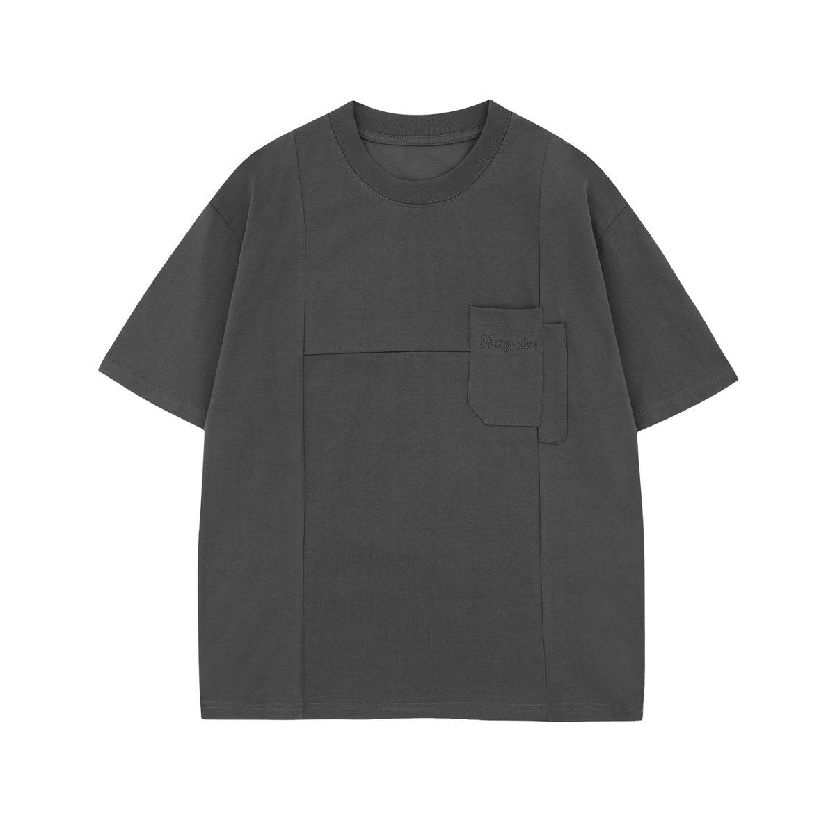Minimalist Deconstructed Pocket Oversized Crew Tee