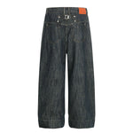 High Waist Wide Leg Dark Wash Denim Jeans