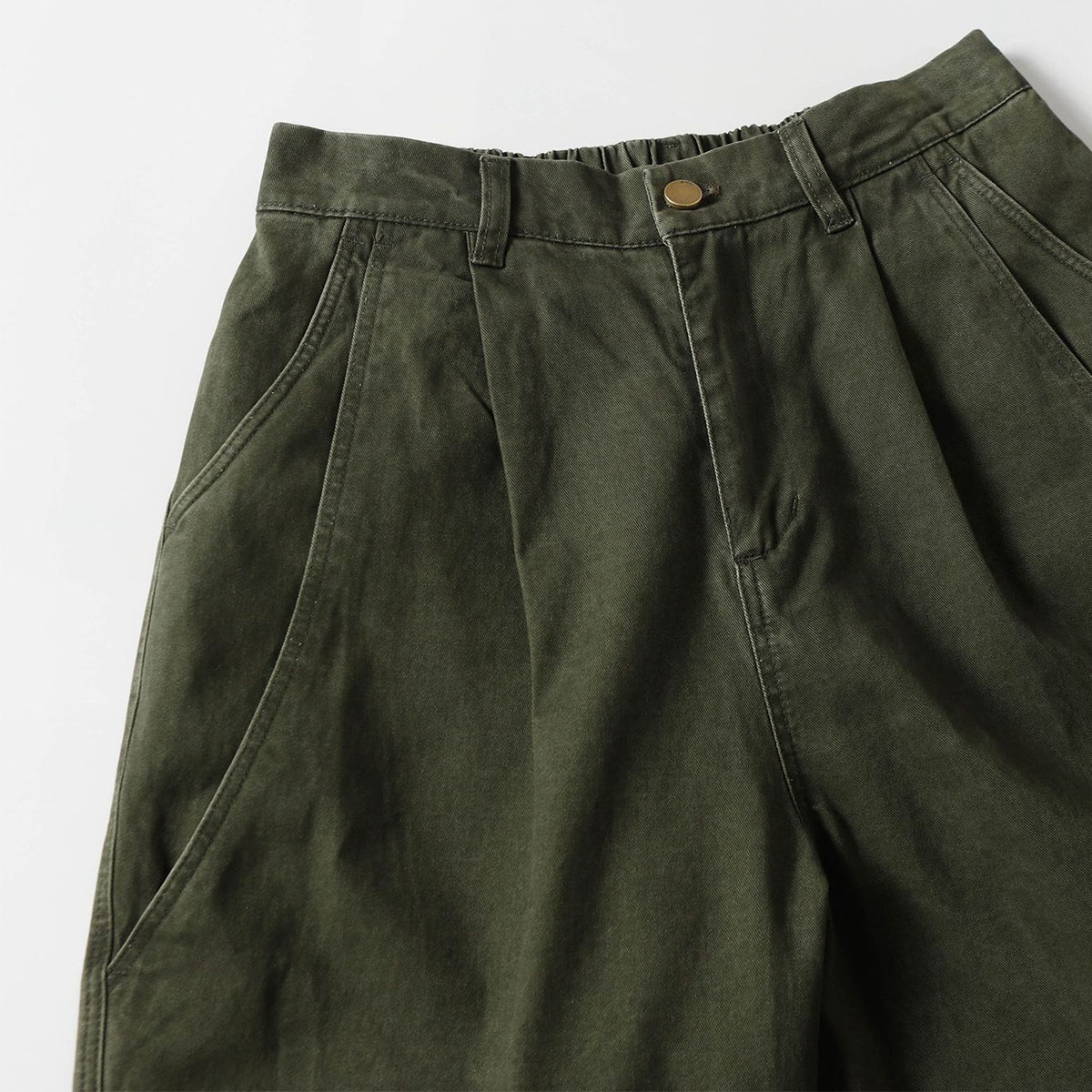 Cargo Style Casual Washed Green Straight Leg Pants
