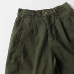 Cargo Style Casual Washed Green Straight Leg Pants