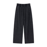 Curved Seam Straight Leg Casual Street Trousers