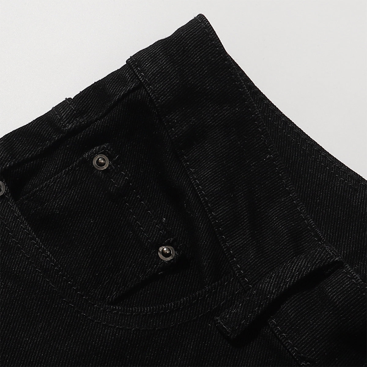 Slim Fit Solid Black Flared Denim Pants