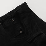 Slim Fit Solid Black Flared Denim Pants